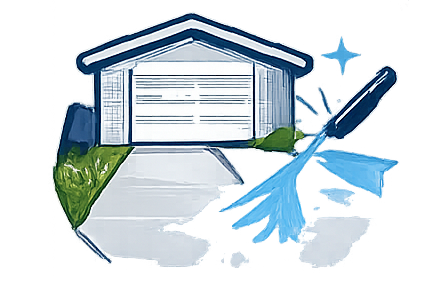 Driveway cleaning icon